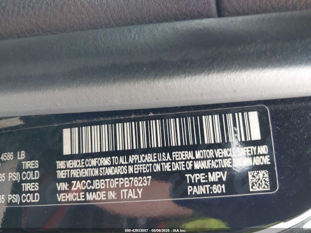 ZACCJBBT9FPB76237 Jeep 2015