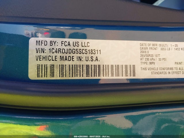 Dodge 2025 2025 1C4RDJDG5SC518311 Image 9