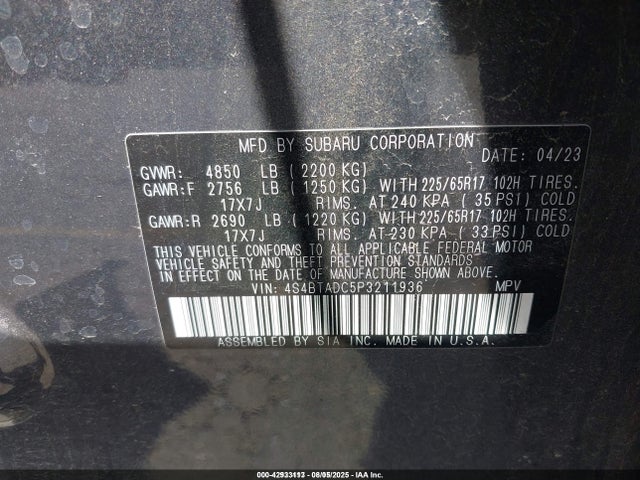 4S4BTADC5P3211936 Subaru na, u5