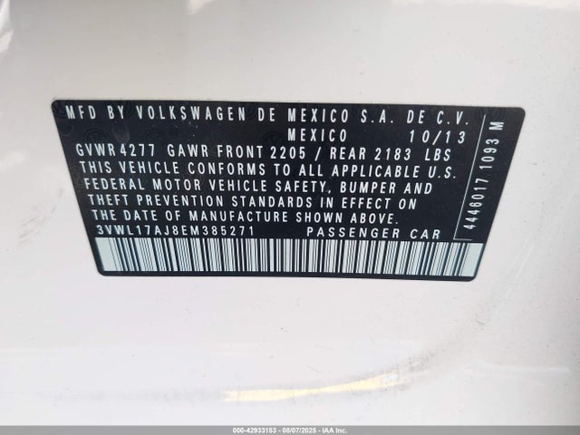 Volkswagen 2014 2014 3VWL17AJ8EM385271 Image 9