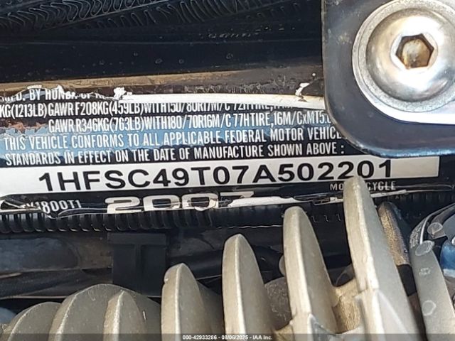 2007 HONDA VTX1800 1HFSC49T07A502201 Photo 9