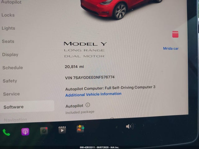 2022 TESLA MODEL Y 7SAYGDEE0NF576774 Photo 8