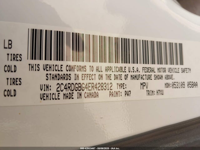 2C4RDGBG4ER428312 Dodge 2014