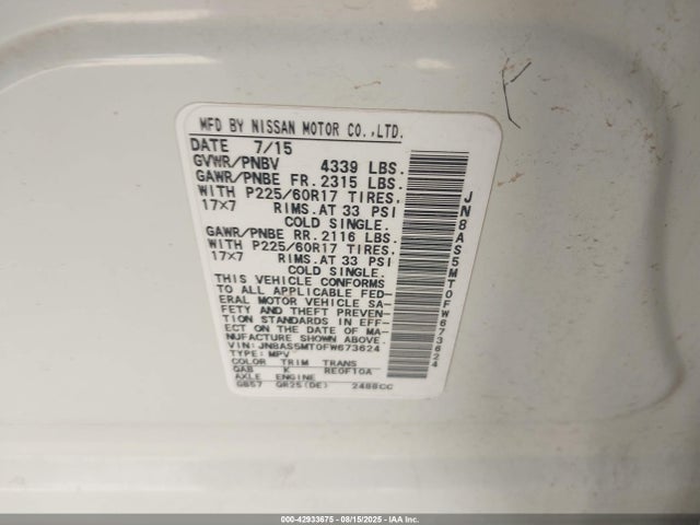 Nissan 2015 2015 JN8AS5MT0FW673624 Image 9