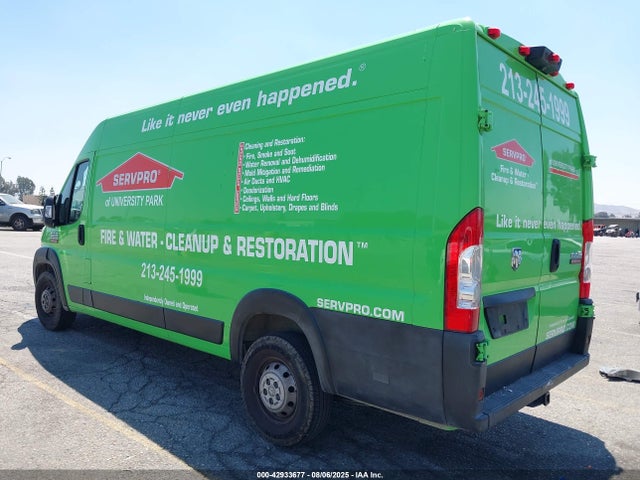 Auction sale of the 2019 Ram Promaster 3500 Cargo Van High Roof 159 Wb Ext, vin: 3C6URVJG3KE512496, lot number: 42933677
