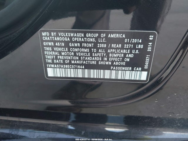 Volkswagen 2014 2014 1VWAS7A38EC071644 Image 9