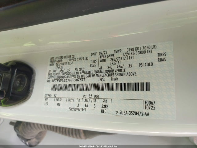 Ford 5.0l-4v 2023 1FTFW1E57PFC87573 Image 9