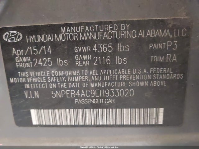 Hyundai gamma 2014 5NPEB4AC9EH933020 Image 9