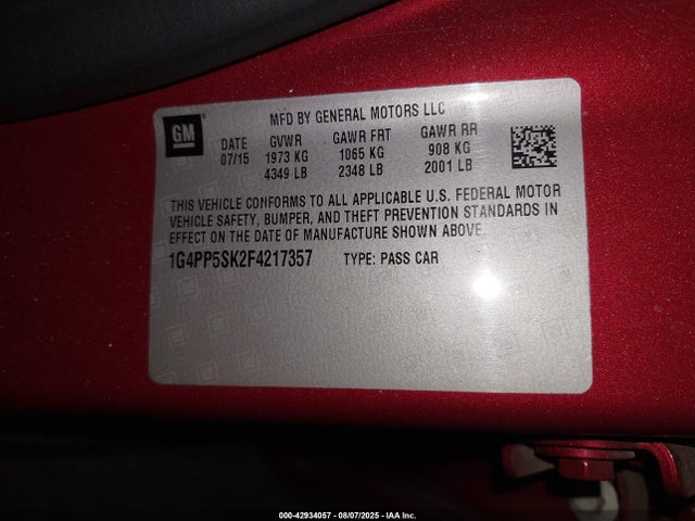 Buick lea 2015 1G4PP5SK2F4217357 Image 9