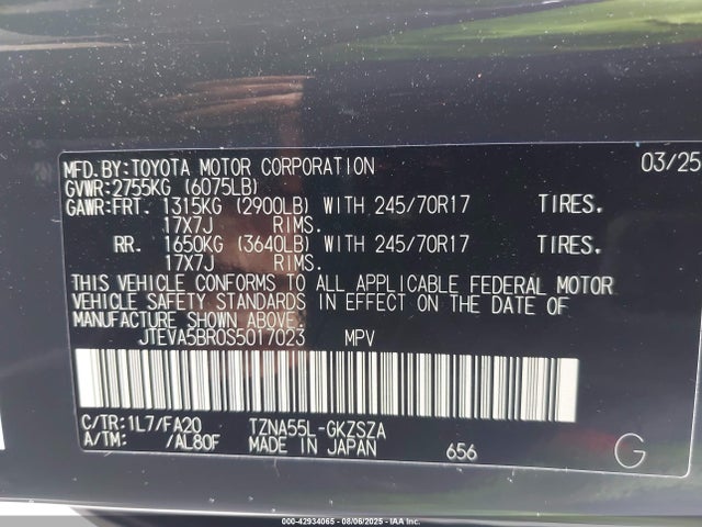 Toyota t24a-fts 2025 JTEVA5BR0S5017023 Image 9