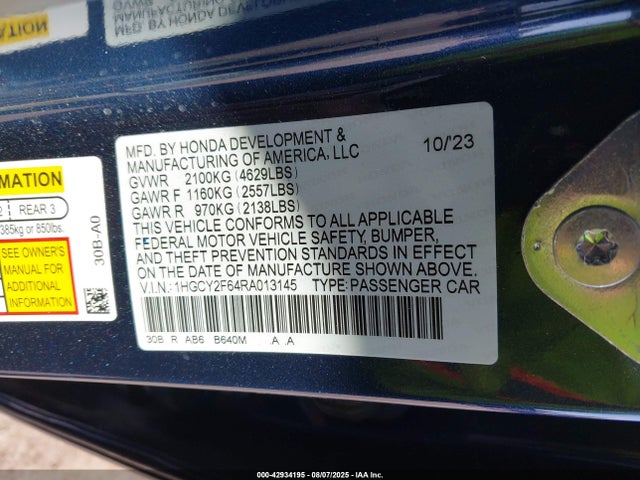 1HGCY2F64RA013145 Honda lfc5