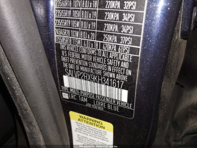 2019 LAND ROVER RANGE ROVER EVOQUE SALVP2RX9KH341617 Photo 8