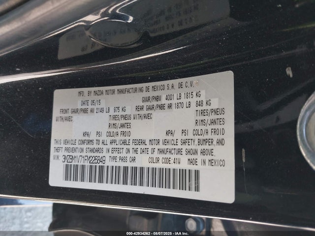 Mazda pe 2015 3MZBM1V71FM226849 Image 9