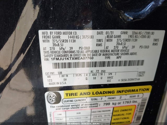 1FMJU1KTXMEA07760 Ford 3.5l gtdi