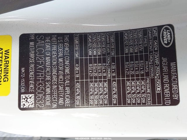 Land Rover aj20p 2024 SALCJ2FX7RH350632 Image 9