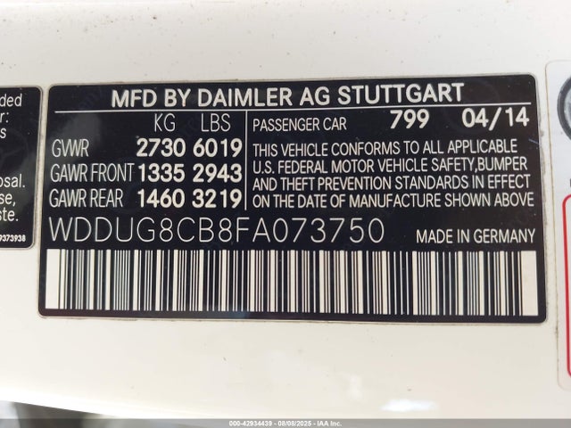 Mercedes-Benz S-Class 2015 WDDUG8CB8FA073750 Image 9