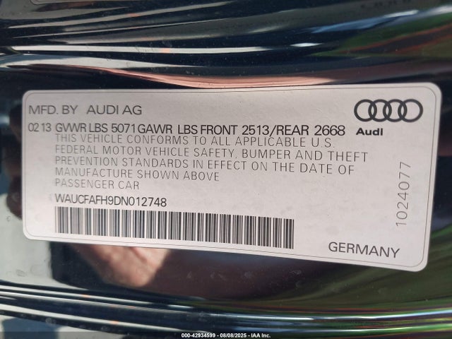 2013 AUDI A5 WAUCFAFH9DN012748 Photo 8