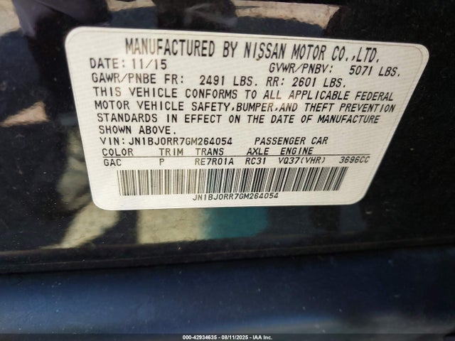 JN1BJ0RR7GM264054 Infiniti QX50
