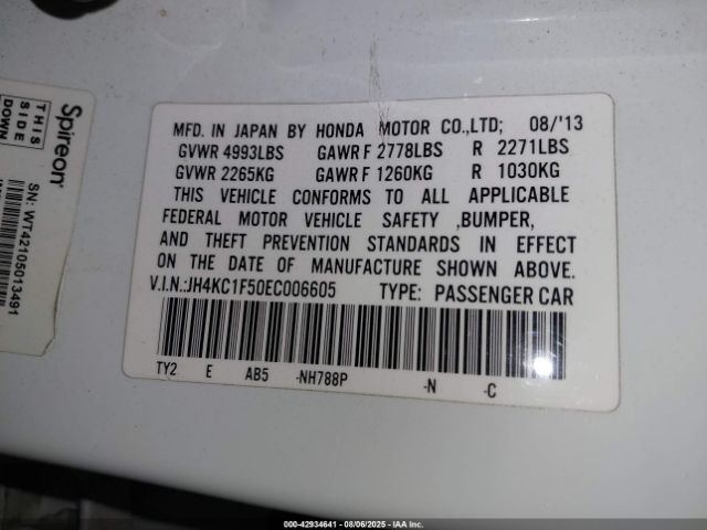 2014 ACURA RLX JH4KC1F50EC006605 Photo 8