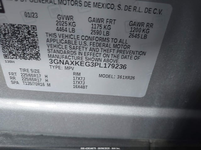 Chevrolet lsd 2023 3GNAXKEG3PL179236 Image 9