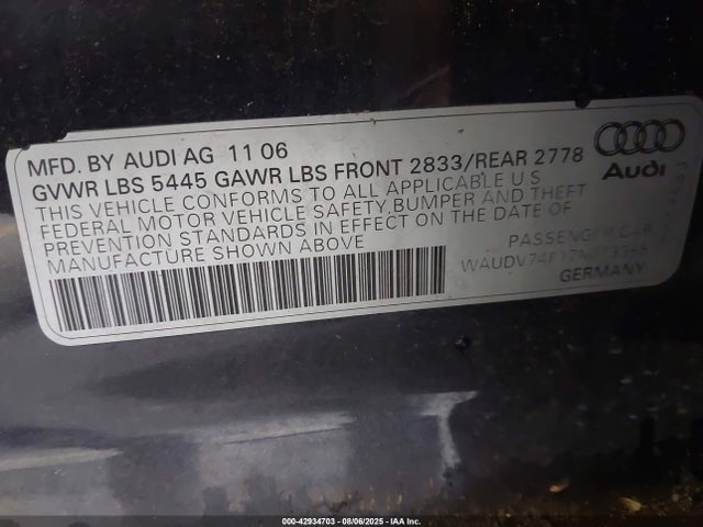 2007 AUDI A6 WAUDV74F17N073365 Photo 8