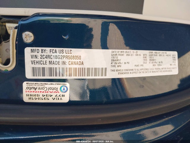 2C4RC1BG2PR508050 Chrysler Pacifica