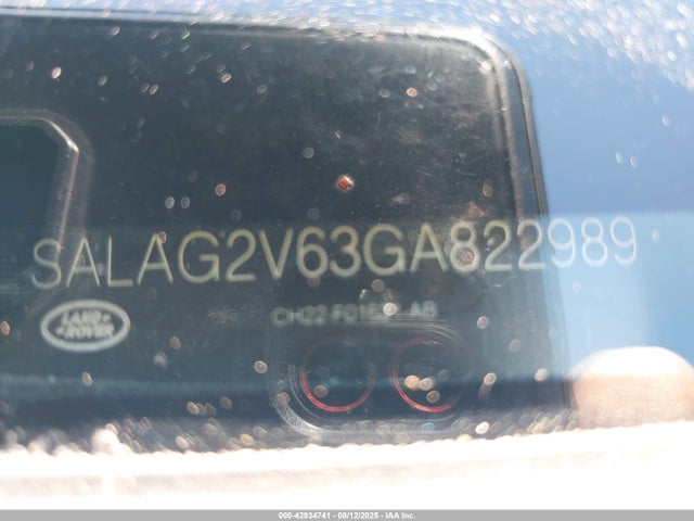 Land Rover s/c lev2 ulev 2016 SALAG2V63GA822989 Image 9