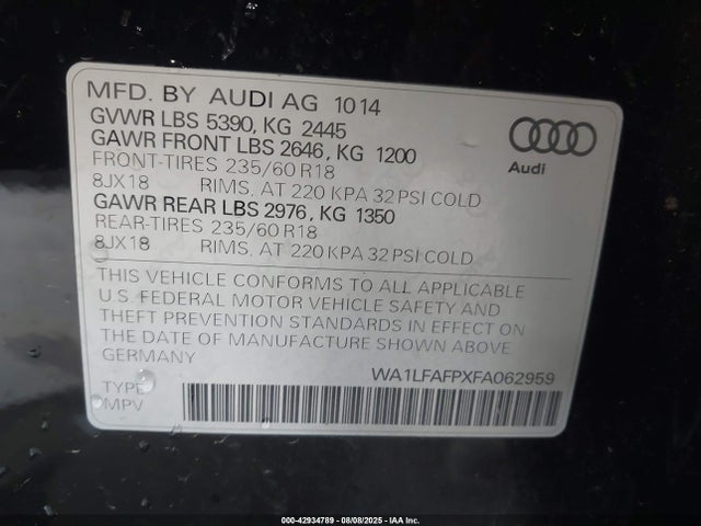 2015 AUDI Q5 WA1LFAFPXFA062959 Photo 8