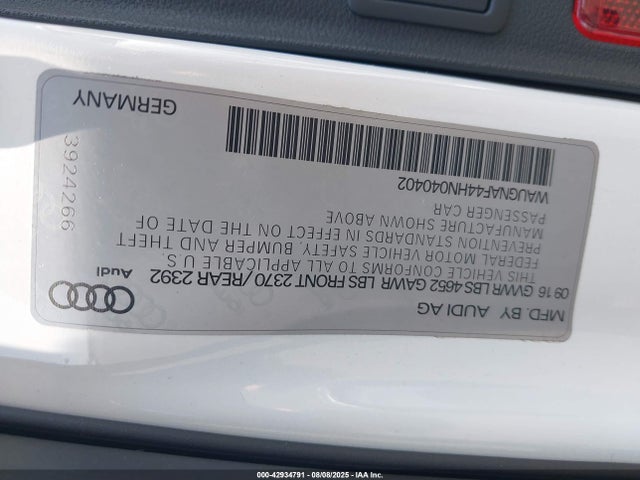 WAUGNAF44HN040402 Audi A4
