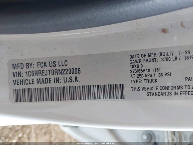 1C6RREJT0RN220006 RAM 2024
