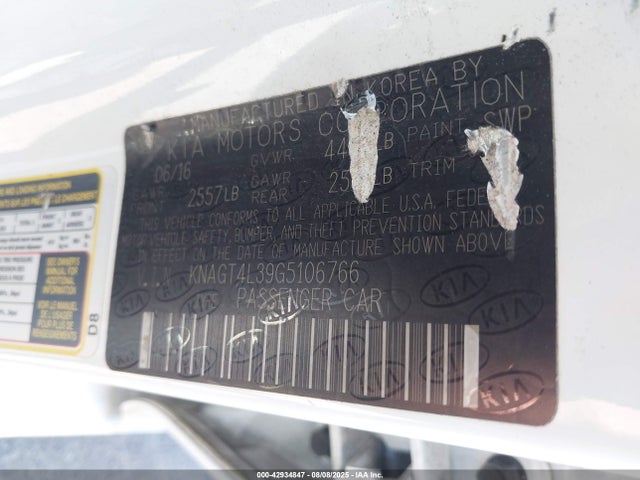 KNAGT4L39G5106766 KIA gdi theta ii