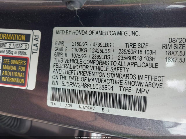 Honda l15be 2020 5J6RW2H86LL028894 Image 9