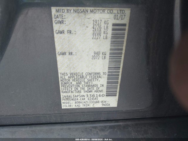 1N4AL3AP5HN336160 Nissan 2017