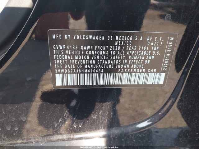 Volkswagen 1.4 tsi 2017 3VWDB7AJ8HM410434 Image 8