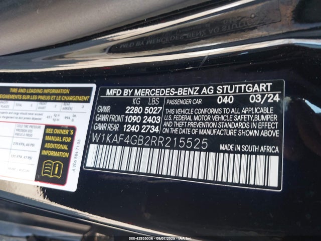 W1KAF4GB2RR215525 Mercedes-Benz m254