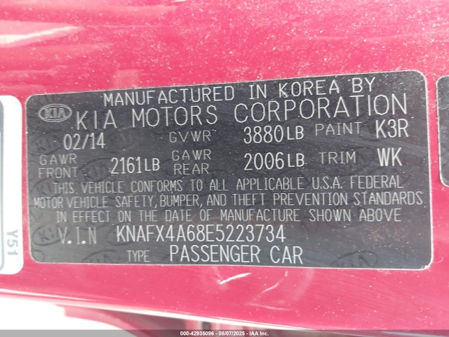 KIA Forte 2014 KNAFX4A68E5223734 Image 9