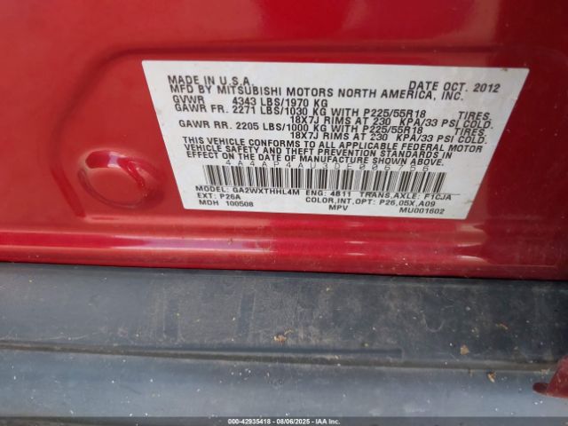 2013 MITSUBISHI OUTLANDER SPORT 4A4AP4AU3DE006756 Photo 8