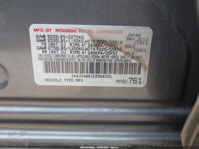 2014 MITSUBISHI OUTLANDER JA4JZ4AX1EZ004956 Photo 8