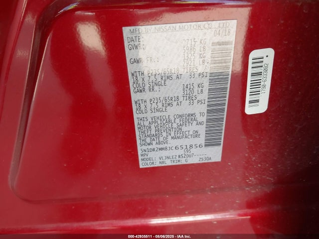 5N1DR2MM8JC651856 Nissan 2018