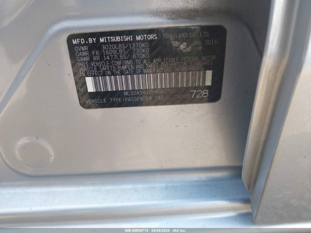 2015 MITSUBISHI MIRAGE ML32A3HJ2FH041702 Photo 8