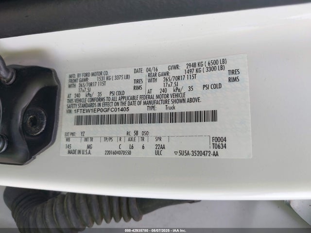 Ford F-150 2016 1FTEW1EP0GFC01405 Image 9