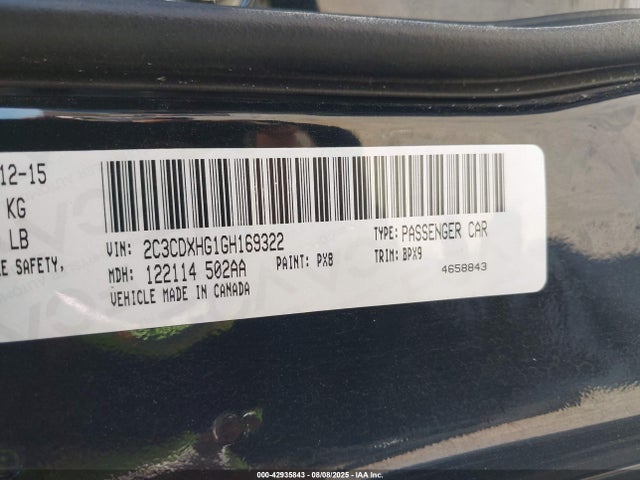 Dodge 2016 2016 2C3CDXHG1GH169322 Image 9