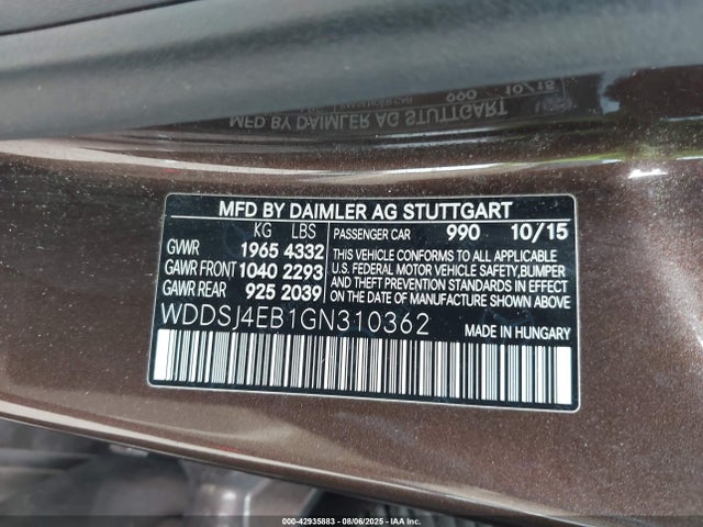 WDDSJ4EB1GN310362 Mercedes-Benz CLA-Class