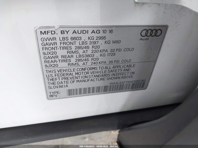 2017 AUDI Q7 WA1LAAF73HD032752 Photo 8