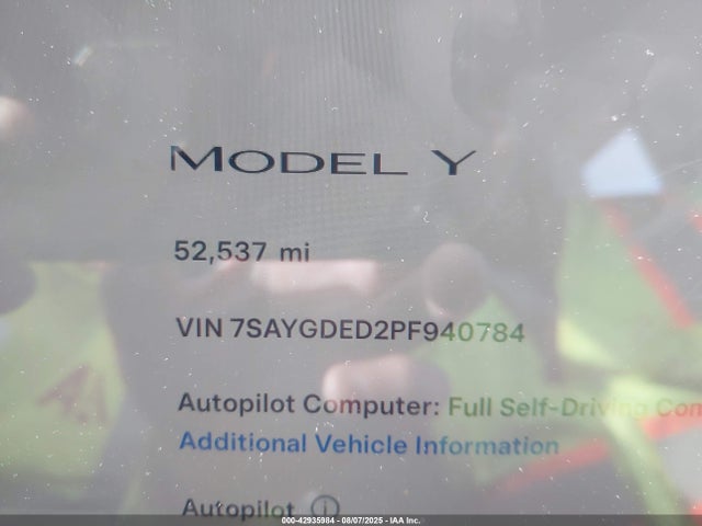 Tesla Model Y Rwd 2023 7SAYGDED2PF940784 Image 15