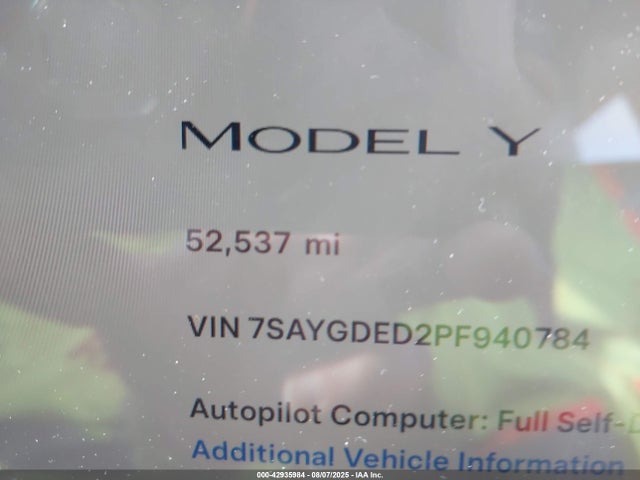 2023 TESLA MODEL Y 7SAYGDED2PF940784 Photo 6