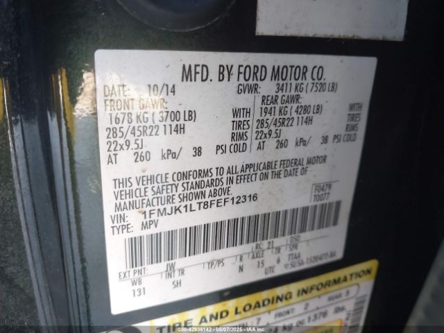 2015 FORD EXPEDITION EL 1FMJK1LT8FEF12316 Photo 8