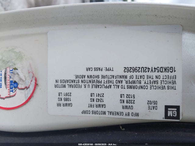 2002 CADILLAC DEVILLE 1G6KD54Y42U296262 Photo 8