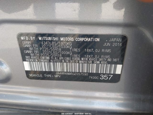 2016 MITSUBISHI OUTLANDER SPORT JA4AR4AW5GZ057590 Photo 8