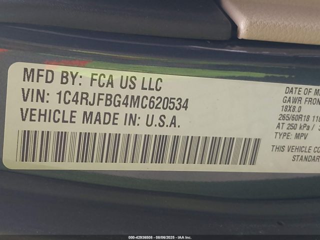 2020 JEEP GRAND CHEROKEE 1C4RJFBG2LC401750 Photo 8